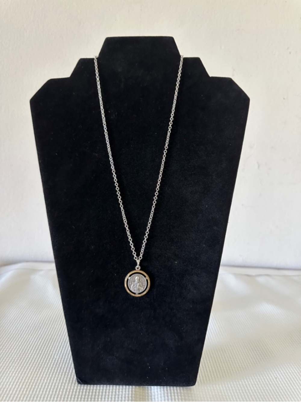 Saint Jude Pray for us Silver medallion necklace